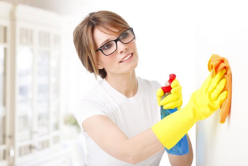 Safe carpet cleaning process in progress with clear walkways and precautions